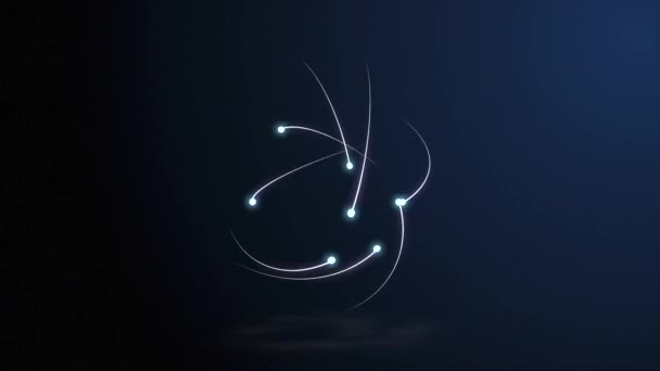 抽象的なフラクタルバックグラウンドを描画する3 光る粒子と線を持つ抽象的な背景 原子と分子の動きと構造の3Dモーションビデオ ナノ粒子 科学技術の動きグラフィックス1080P Fhdの顕微鏡ビデオ — ストック動画