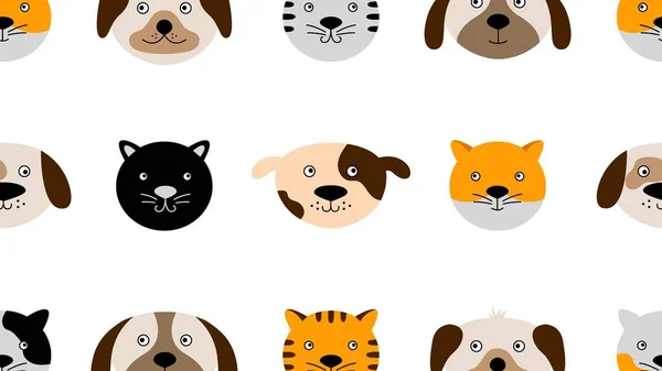 Kusursuz desen. Çizgi film köpekleri, köpek, köpek, buldog, köpek, köpek, teriyer ve köpek. vektör illüstrasyonu, duvar sanatı ve duvar kağıdı için en iyisi, baskı, kedi, kedi, kedi, kedi, kedi, köpek, kedi, kedi, kedi, kedi, kedi ve kedi resimleri için en iyisi..