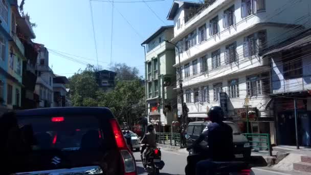 Street Video National Highway Gangtok Sikkim Busy Road Hill December — Stock Video
