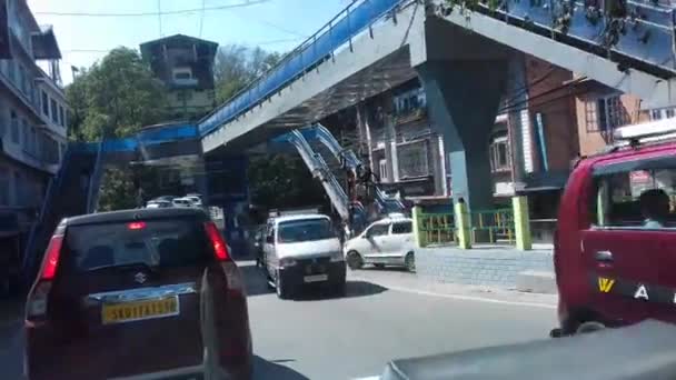 Вуличне Відео National Highway Gangtok Сіккім Зайнята Дорога Пагорбі Грудень — стокове відео