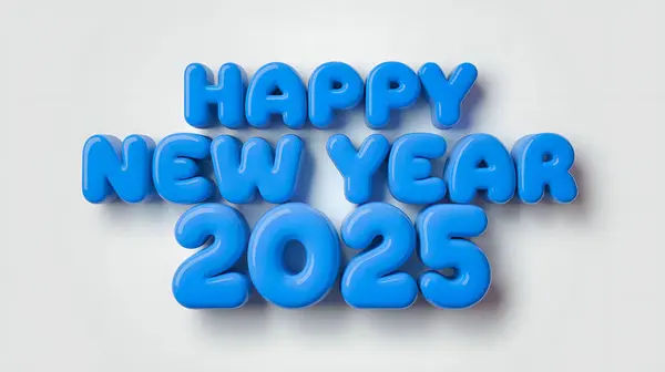 Birçok renk balonu sevimli mutlu yeni yıl gibi 2025 selamlama, yapay zeka, çeşitli renklerde mevcut, vektör (eps) dosyası da mevcut, mavi renk biçimi.