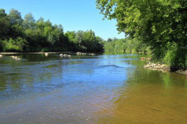 Yazın nehir manzarası, Debica bölgesi..