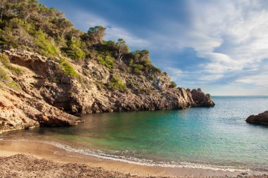 Costa Bravo, Catalonia, İspanya 'daki güzel plaj..