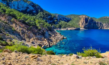 İspanya 'nın deniz kıyısının güzel deniz manzarası