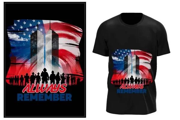 ABD Vatanseverler Günü 911 Tişört Tasarımı. Amerikan Bayrak Vatanseverlik Günü tişört taşıyıcısı
