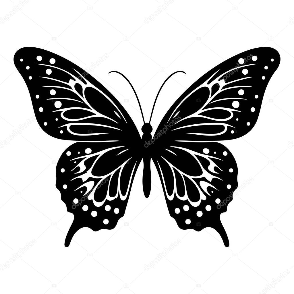 Butterfly silhouette vector, Black butterfly vector, Silhouette butterfly clipart, Butterfly vector design,