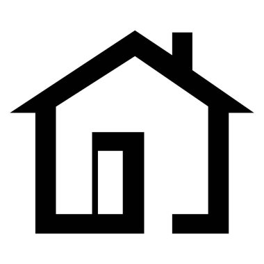 Bir Ev Logosu Simgesi Tasarımının Basit Siyah Çizgi Sanat İllüstrasyonu