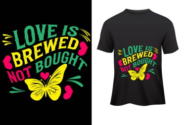 Sevgi ve sevgiyi ifade eden şık tişört tasarımı