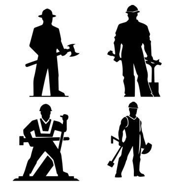 İşçi Bayramı Simgeleri, İnşaat İşçisi Siluetleri