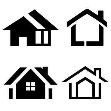 Basit Ev ya da Ev İşletmeleri Logosu Simgeleri Tasarımı, Emlak Logosu