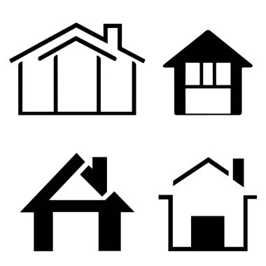 Basit Ev ya da Ev İşletmeleri Logosu Simgeleri Tasarımı, Emlak Logosu