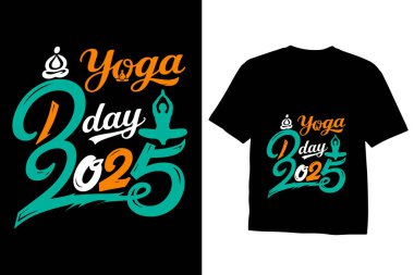 Uluslararası Yoga Günü için şık grafik tişört tasarımı 