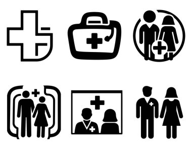 Sağlık Profesyonelleri ve Kurumları İçin Tıbbi Simgeler Ayarlandı