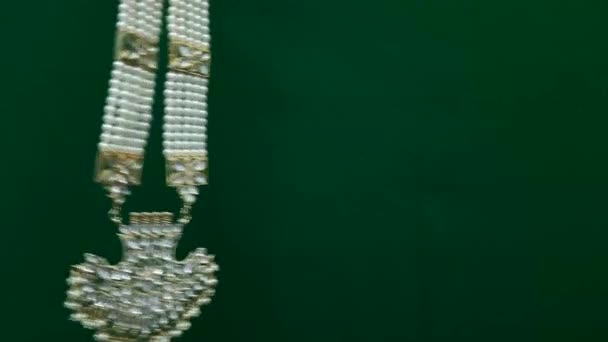 Luksusowa Biżuteria Diamentowy Naszyjnik Diamentami Biżuteria Kolczyki Naszyjnik Kolczyki — Wideo stockowe