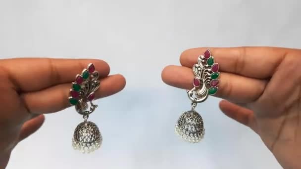 Jewelry Earrings Fashion Accessory — Stock Video