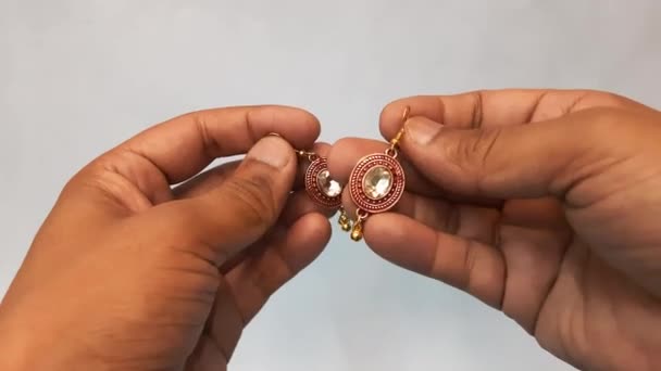 Индийские Ювелирные Изделия Индийские Ювелирные Изделия Индийские Традиционные — стоковое видео