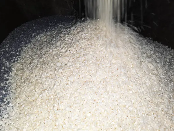 close - up of the process of making rice