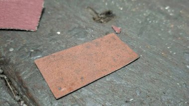 old rusty metal with a red and white background