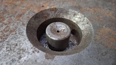 Metalin arka planında metal sapı