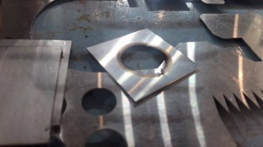 Makinenin metal parçaları, kapatın -