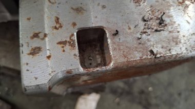 Paslı metal kapı kolu. metal arkaplan