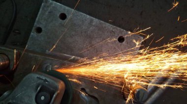 Metal kıvılcımlar, yakın - yakın -