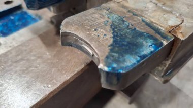 Yakın çekim - bir metal parçası