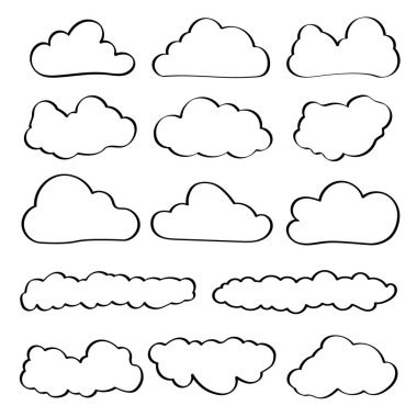 Bulutların çizer çizer, çizer, çizer, karikatür bulutları