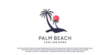 Palm logosu iş için eşsiz modern konsept Premium Vektör