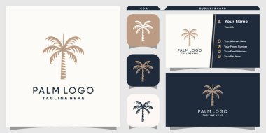 Palm logosu iş için eşsiz modern konsept Premium Vektör