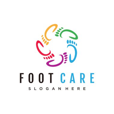Ayak bakım logosu tasarım topluluğu kavramı