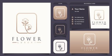 Yaratıcı tasarımı olan lüks çiçek logosu çizimi