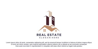 Yaratıcı tasarım premium vektörlü emlak logosu