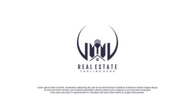 Yaratıcı tasarım ikonu vektör illüstrasyonlu emlak logosu