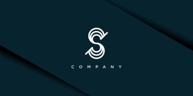 Yaratıcı ve eşsiz stil konsept tasarım premium vektörlü S harfi logosu