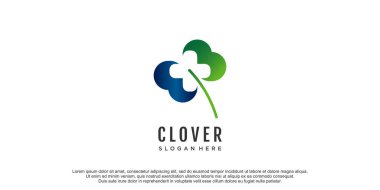 Eczane konsepti tasarım prim vektörlü Clover logosu