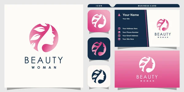 Natürliche Schönheit Logo Mit Frischem Und Modernem Kreativen Konzept Premium — Stockvektor