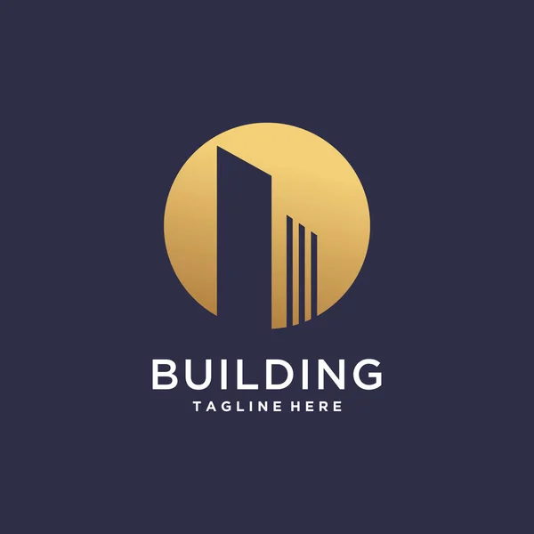 Gebäude Logo Mit Modernem Konzept Premium Vektor — Stockvektor