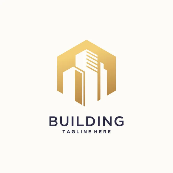 Gebäude Logo Mit Modernem Konzept Premium Vektor — Stockvektor