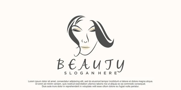 Beauty Frauen Salon Logo Und Wimpernverlängerung Illustration — Stockvektor