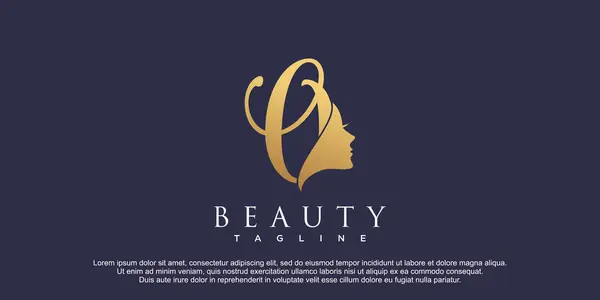 Carta Com Conceito Beleza Logotipo Design Vetor Premium — Vetor de Stock