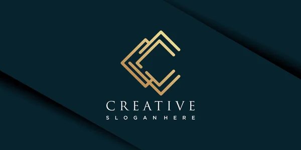 Lettre Logo Avec Design Abstrait Vecteur Premium — Image vectorielle
