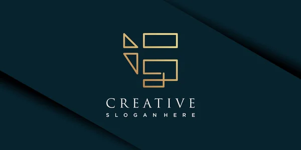 Lettre Logo Avec Design Abstrait Vecteur Premium — Image vectorielle