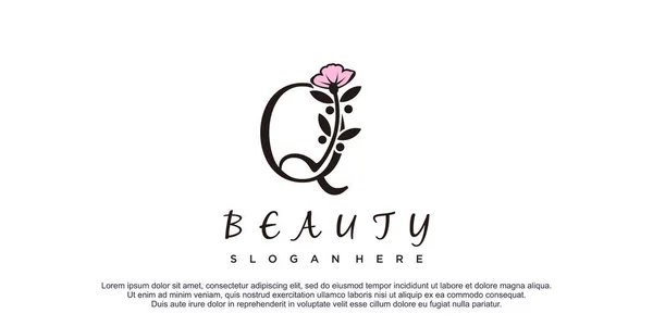 Beauty Logo Mit Buchstabe Und Blumenkonzept — Stockvektor