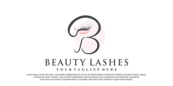 stock vector Beauty lashes logo with letter b concept for beauty extention