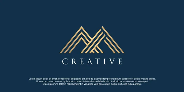 Lettre Avec Design Logo Art Linéaire Pour Les Entreprises Économiques — Image vectorielle