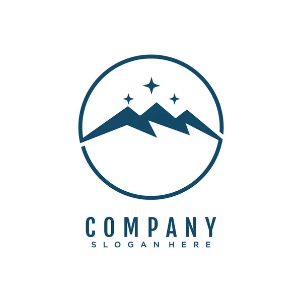Mountain Logo Modello Icona Illustrazione Design — Vettoriale Stock
