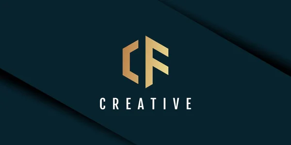 Lettre Illustration Logo Avec Motif Hexagonal Design Créatif — Image vectorielle