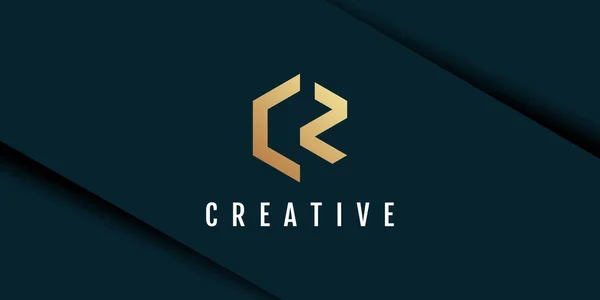 Lettre Logo Illustration Avec Motif Hexagonal Design Créatif — Image vectorielle