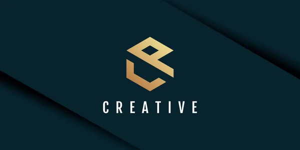 Lettre Illustration Logo Avec Motif Hexagonal Design Créatif — Image vectorielle